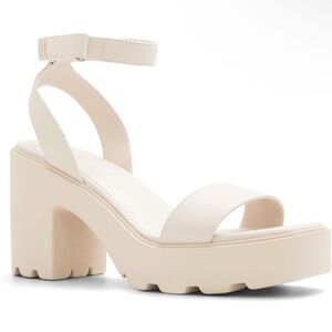 Call It Spring womens Wave Heeled Sandal in Bone